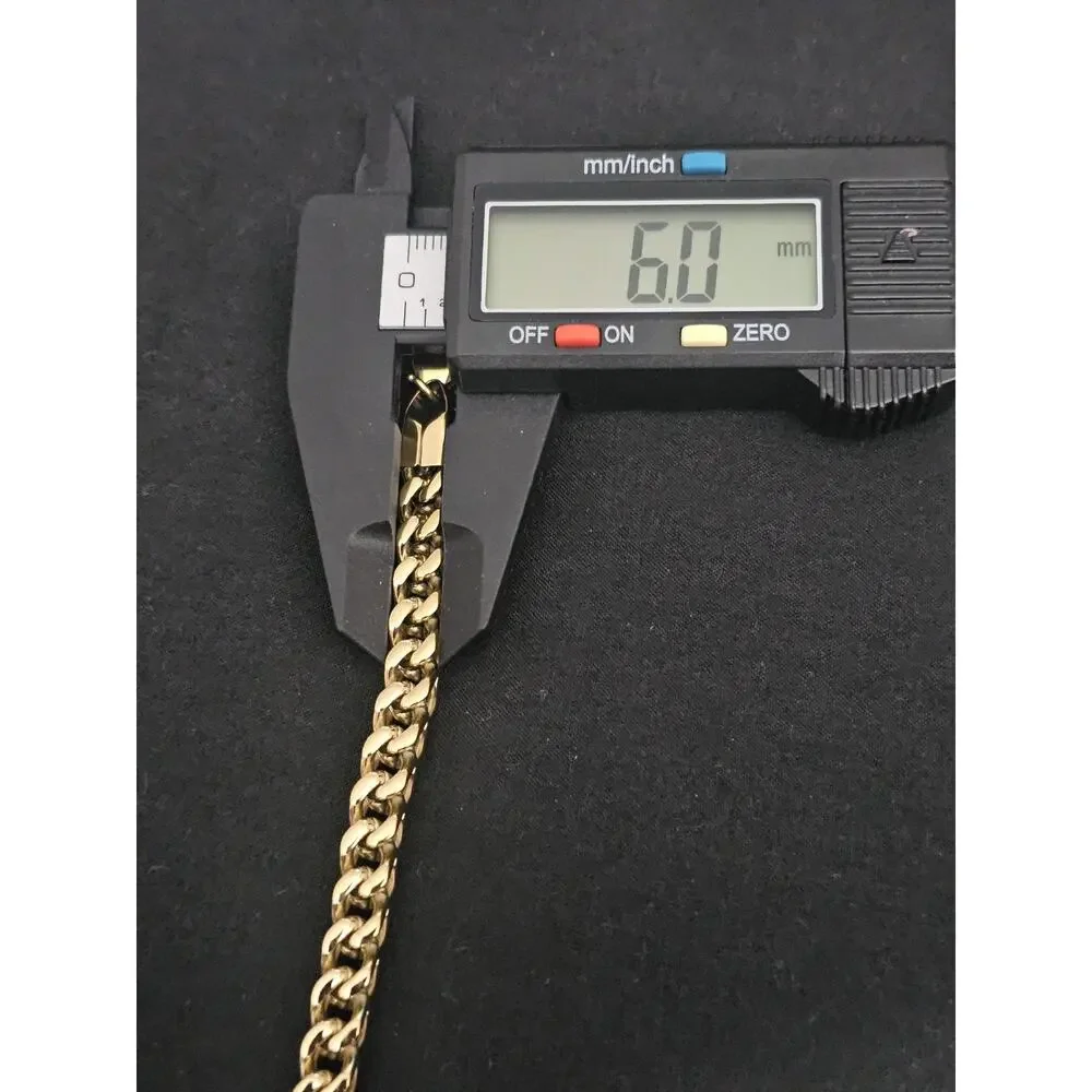 Combo 6mm 18in.chain & 8in bracelet Gold-Plated Stainless Steel box design